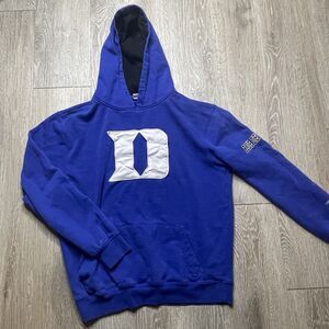 Vintage Stadium Atheltics Duke Blue Devils Hoodie Mens M Blue Embroidered